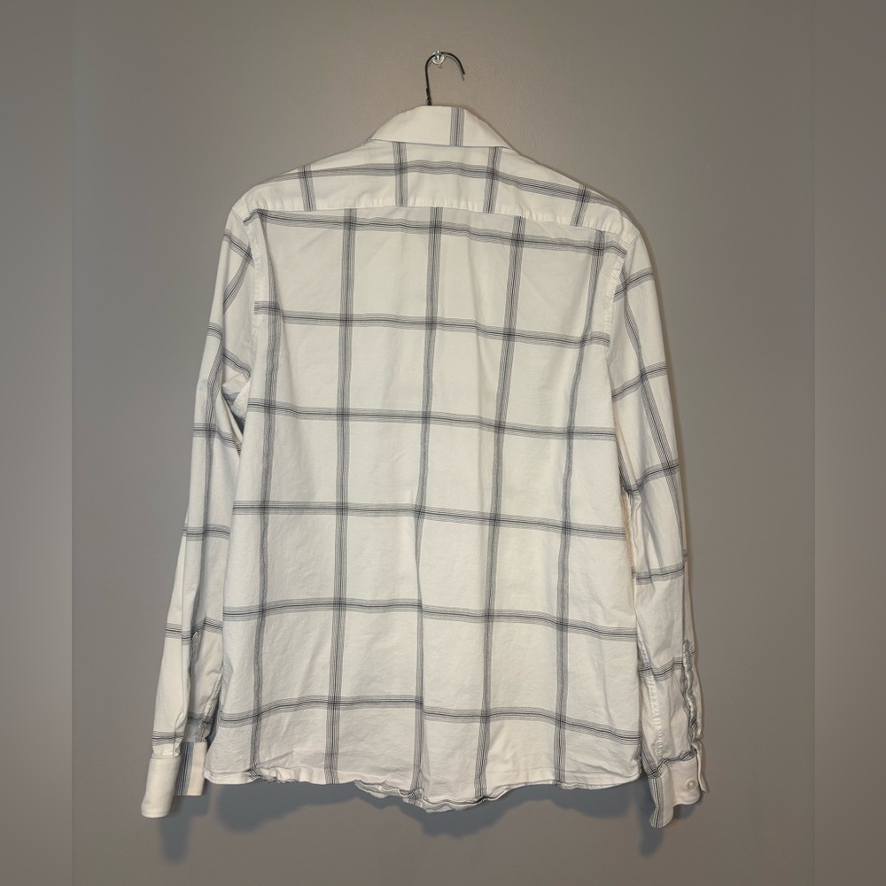 Express White and Gray Plaid Men's Button Up Shirt size xl - Picture 5 of 7